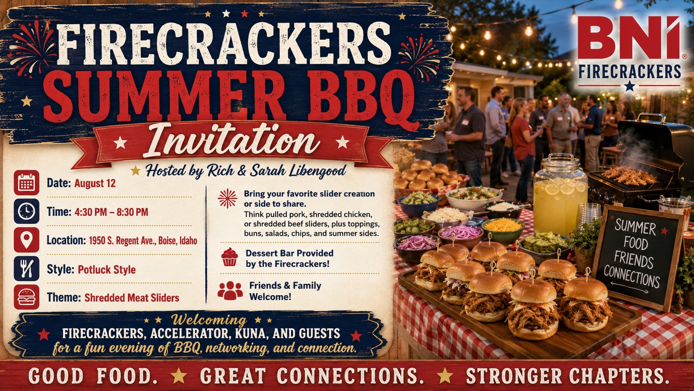 Firecrackers Summer BBQ invitation